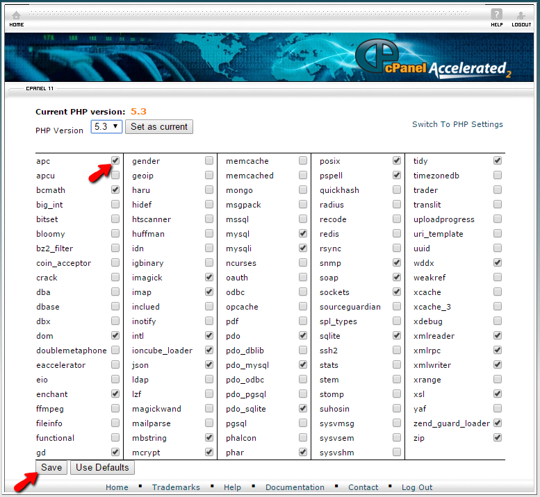 activating the apc cache engine