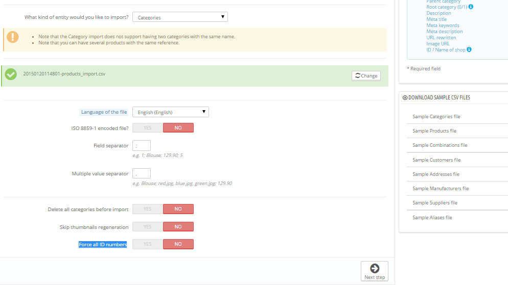 Importing CSV