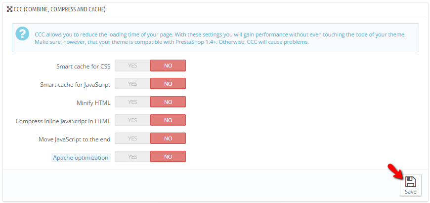 configuring the CCC settings