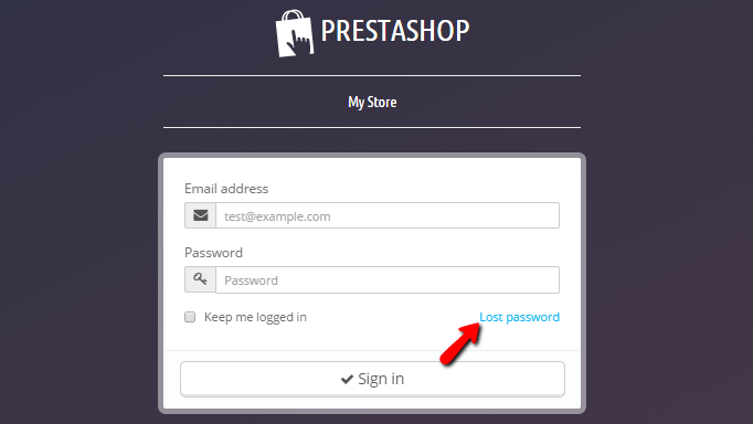 Using the lost password feature