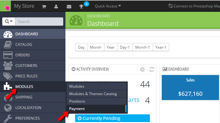 Accessing the Payment page