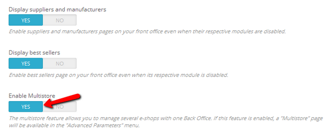 Enabling Multistore in PrestaShop 1.6