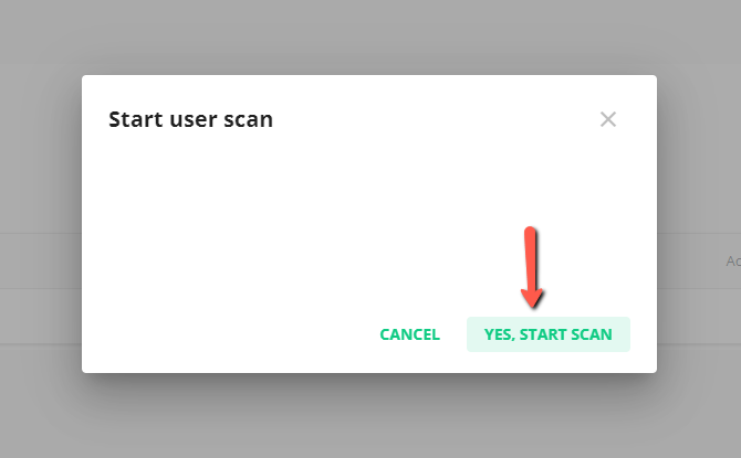 Start User Scan With Imunify360