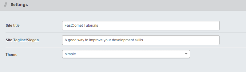 Edit basic settings in SilverStripe