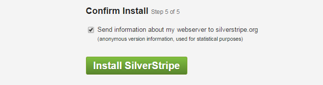 Confirm installation in SilverStripe