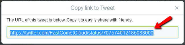 Copying the URL of a Tweet