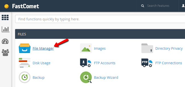 Accessing the File Manager via cPanel