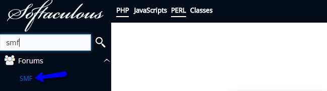 Search for SMF in Softaculous