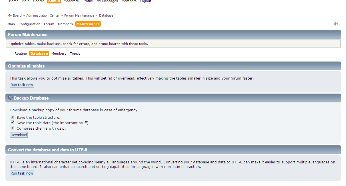 Database Maintenance in SMF