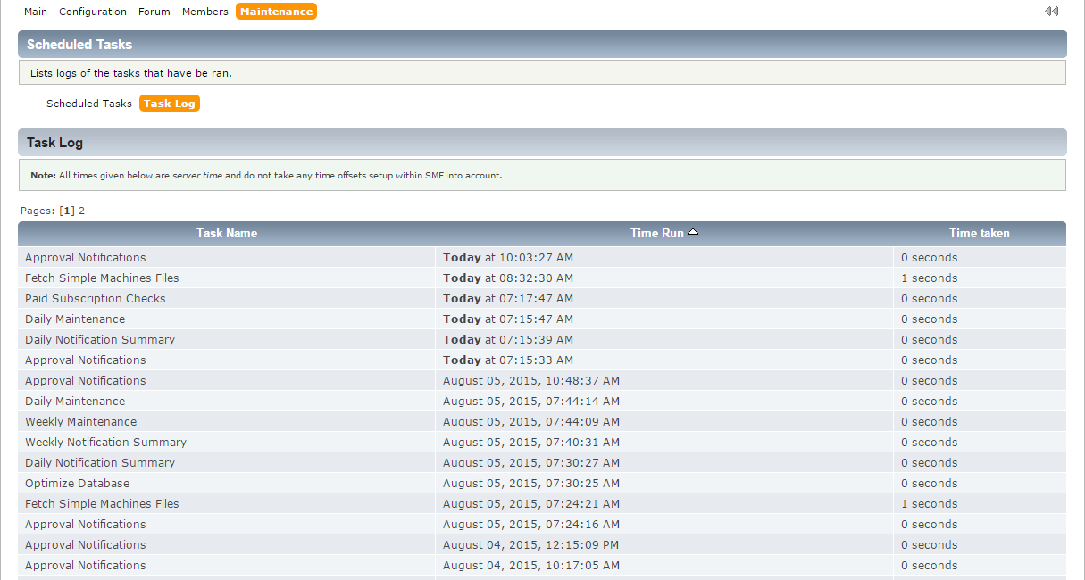 Task Log Maintenance in SMF