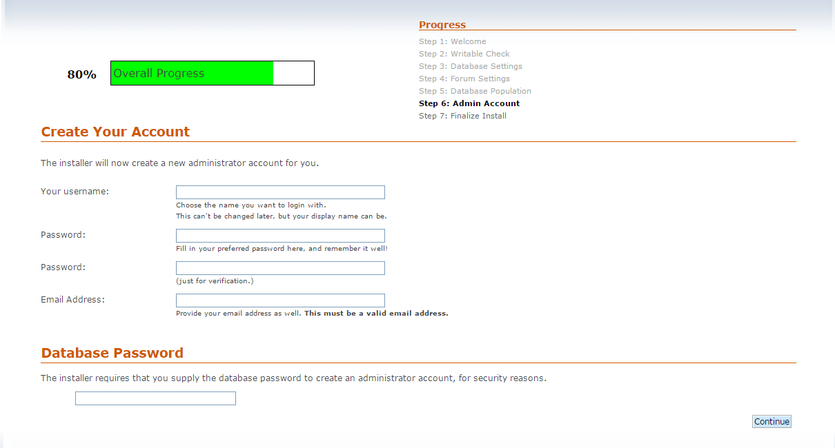 Account Creation During SMF Installation