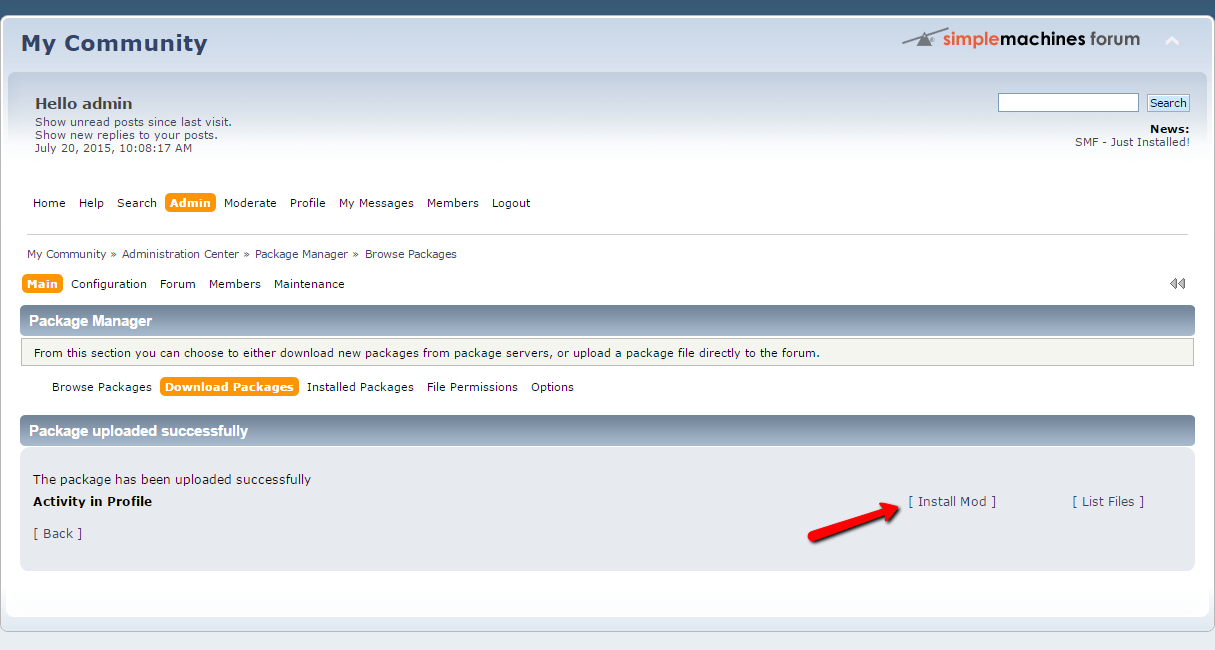 Install Module in SMF