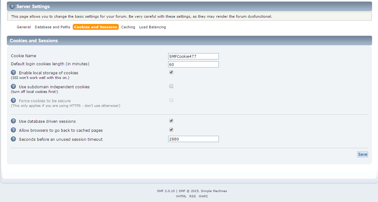 Cookies and Sessions Setup in SMF