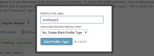 Enter a name of the new profile type in SocialEngine