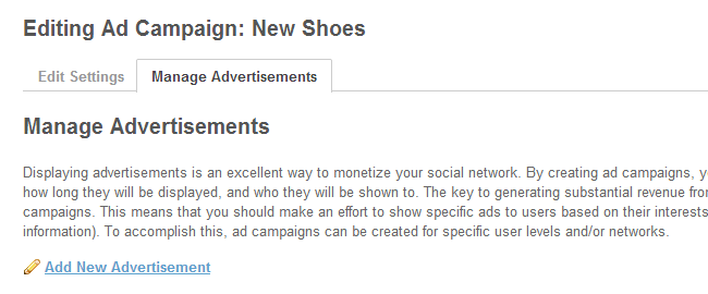 Create a new advertisement in SocialEngine
