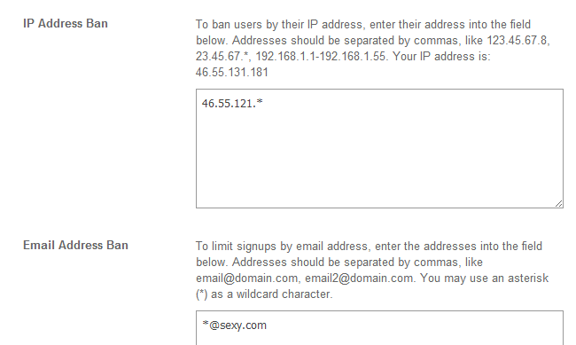 Ban an IP address in SocialEngine