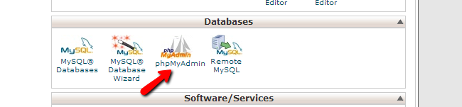 Access phpMyAdmin via cPanel