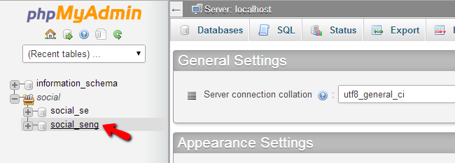 Access database via phpMyAdmin