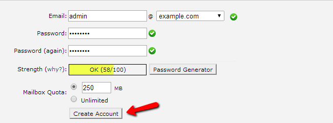 Create a new email account in cPanel