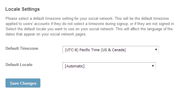 Edit locale settings in SocialEngine