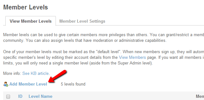 Add a new member level in SocialEngine