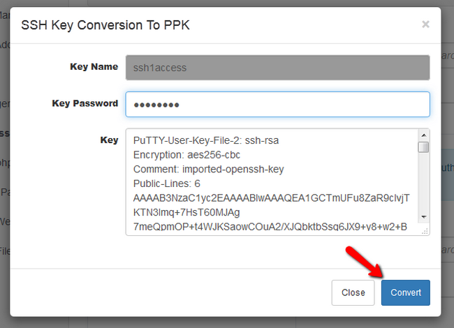 Converting SSH Key to PPK format