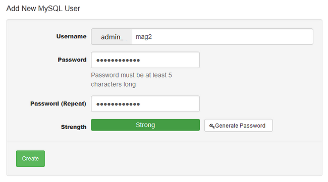 Creating a MySQL User