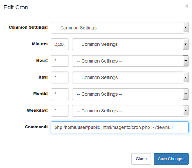 Re-configuring a Cron Job