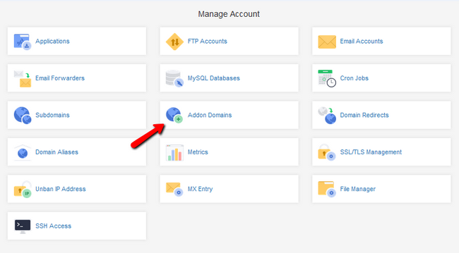 Accessing the Addon Domains section in your FastComet account