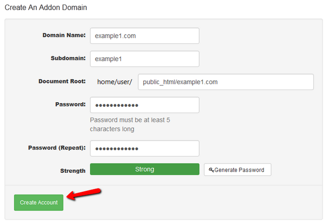 Creating a new Addon Domain