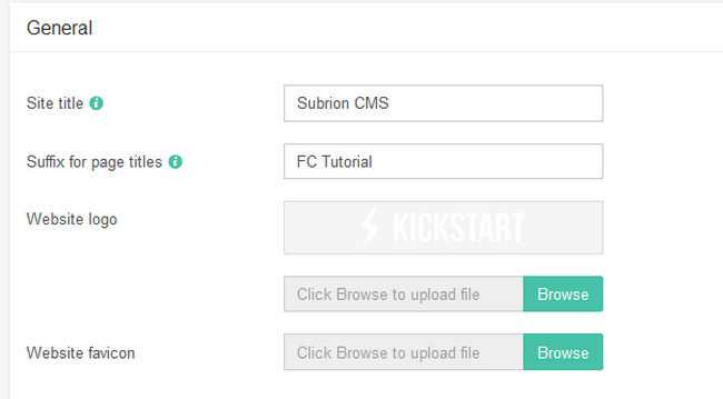 Configuring the General Settings of Subrion