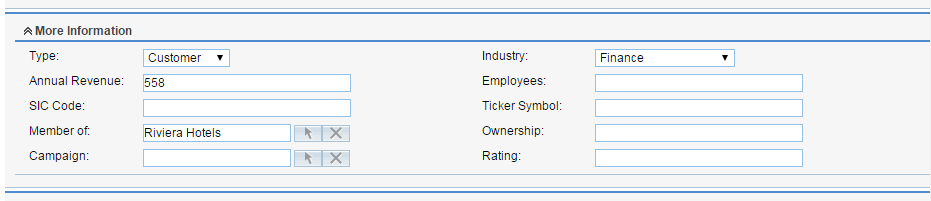 configuring the more information fields