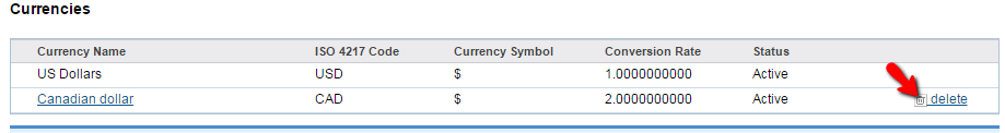 deleting a currency