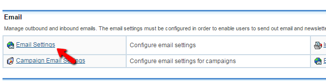 accessing the email settings page alternatively