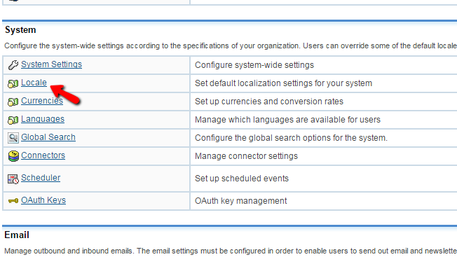 Accessing the Locale settings