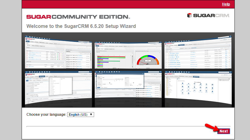 beginning the sugarcrm ce instlalation 