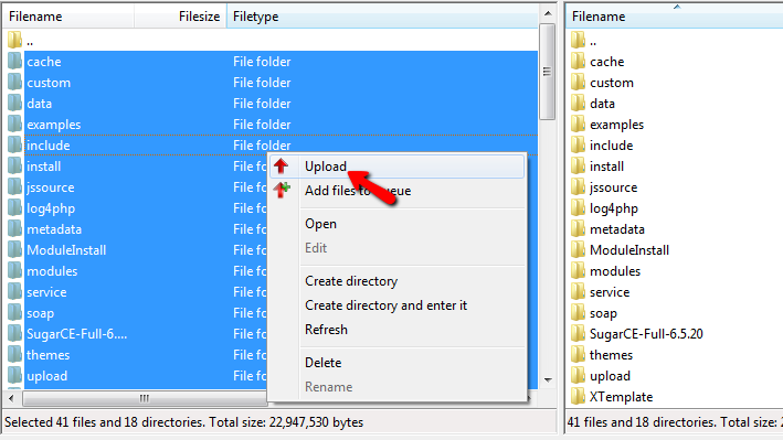 uploading files over FTP 
