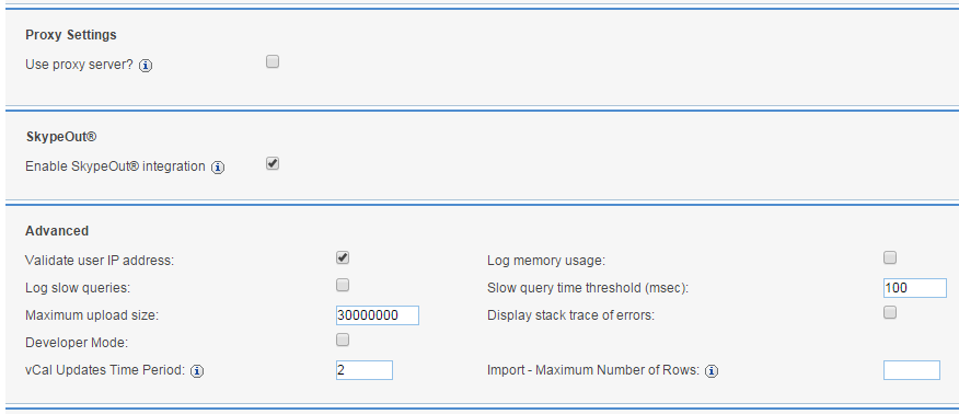 configuring the advanced settings