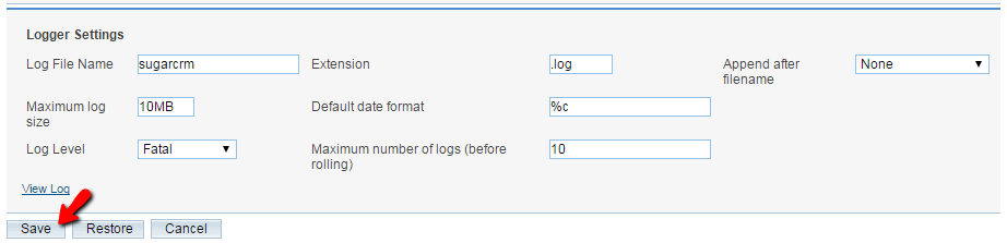 configuring the logging settings