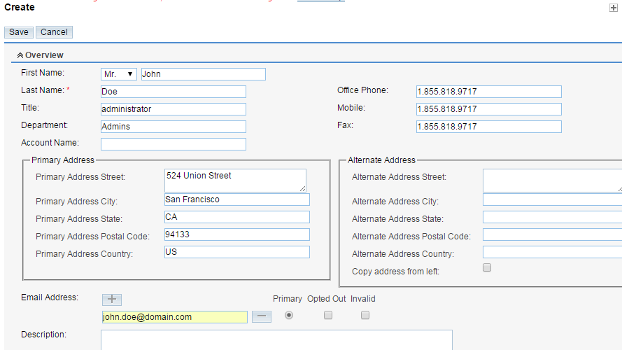 configuring the target information