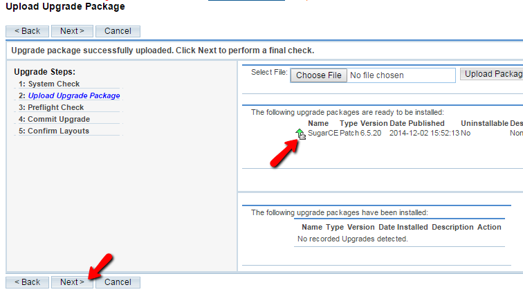 verification of the uploaded package