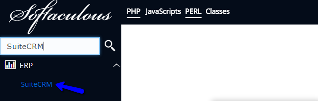 Locate SuiteCRM via Softaculous
