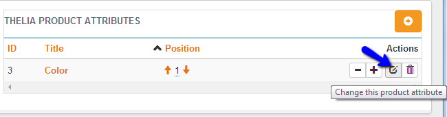 Edit product attributes in Thelia