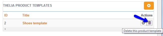 Delete existing product template in Thelia