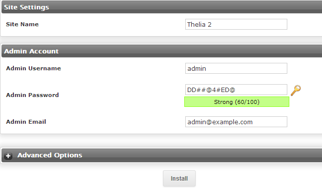 Thelia additional configuration via Softaculous