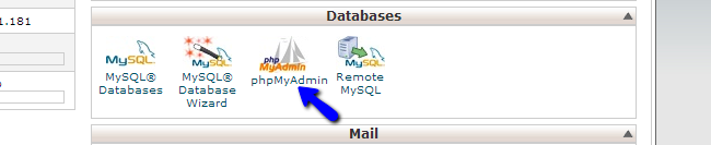 Access phpMyAdmin service in cPanel