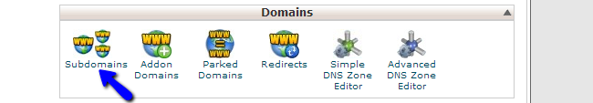 Access subdomains in cPanel