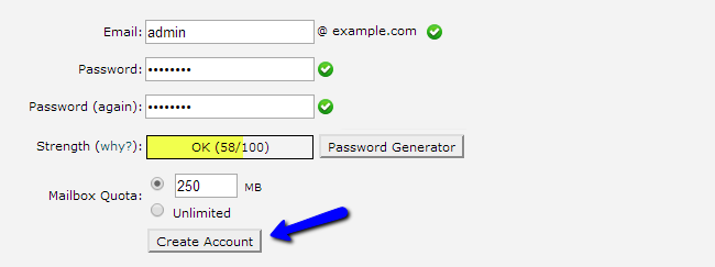 Create an email account in cPanel