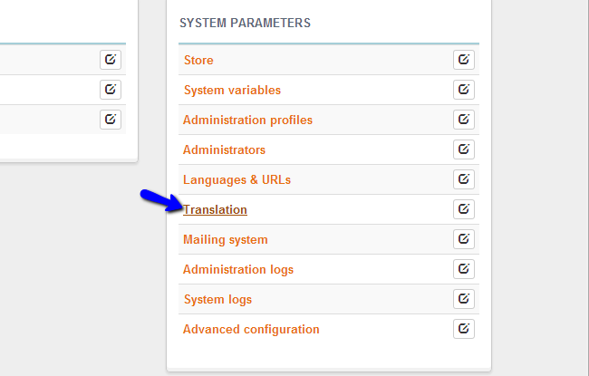 Access translation feature in Thelia