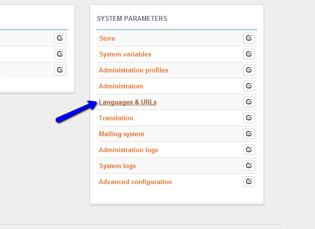 Access languages and URLs feature in Thelia
